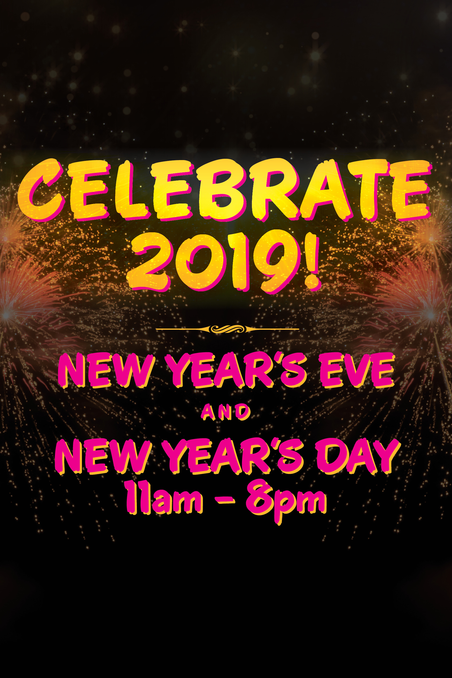 Pleasure Pier is open New Year's Eve and New Year's Day from 11am - 8pm.
