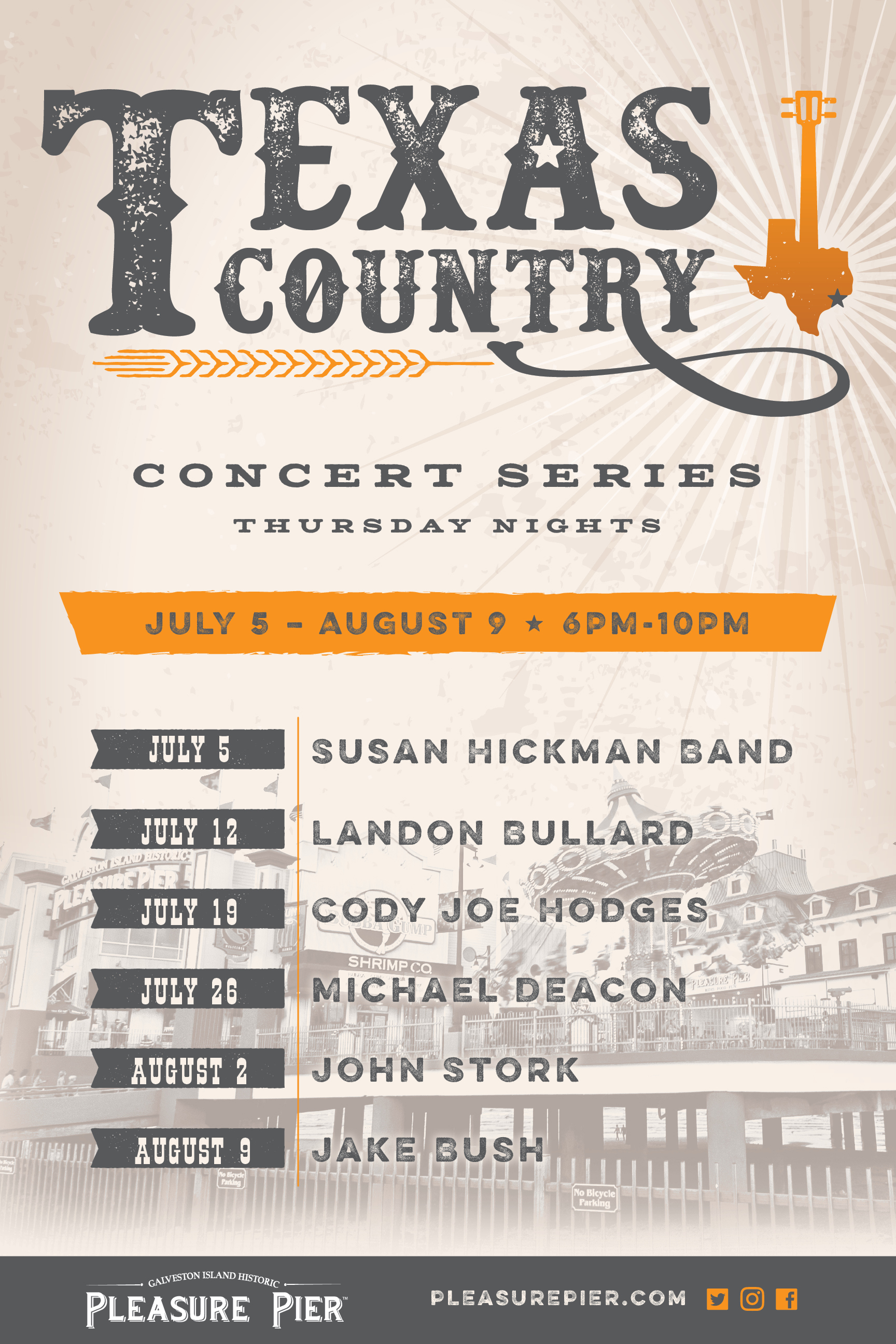 Texas Country Concert Series on Thursday Nights from July 5 to August 9