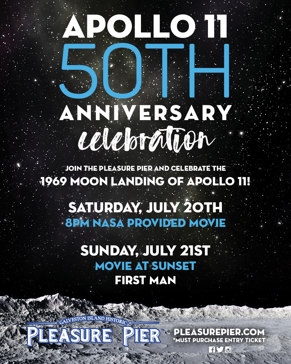 Apollo 50th Anniversary Celebration July 20-21 movies at sunset.