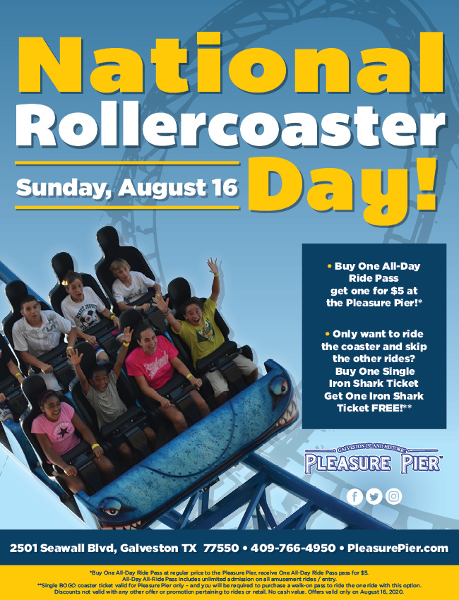 Visit Pleasure Pier during the week for our National Rollercoaster Day.